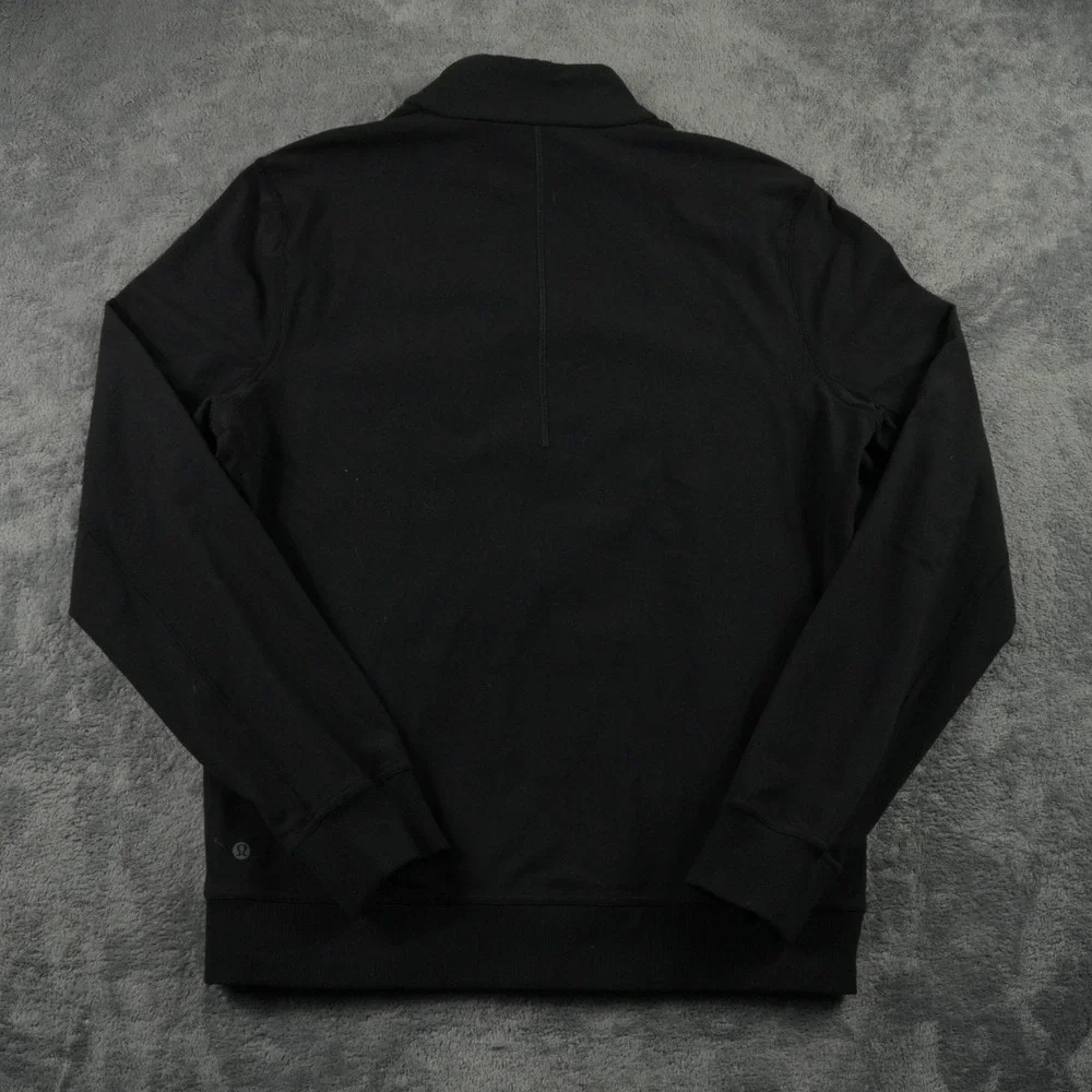 Lululemon PrePost Jacket Mens L‎ Black Mock Neck Performance Activewear Full Zip
